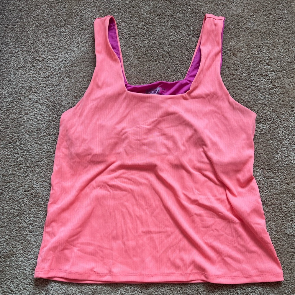 Lucky in Love Pink Tank Top